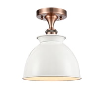 516-1C-AC-M14-W Innovations Lighting Adirondack - 1 Light Semi-Flush Mount In Industrial Style-12 Inches Tall and 8.5 Inches Wide-Antique Copper