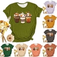 thumbnail image 3 of WREESH Women's Thanksgiving Pullover Casual Graphic Crew Neck Short Sleeve T-Shirt Yellow, 3 of 4