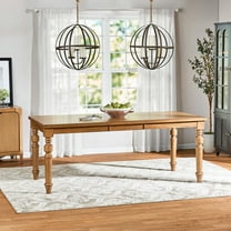 My Texas House Perry Extendable Dining Table in Warm Brown Finish