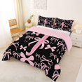 thumbnail image 2 of Erosebridal Kawaii Bowtie Letter J Monogrammed Queen Comforter Set 3pcs,Dreamy Princess Bow Bedding Comforter Set,Pink Reversible,Breathable Home Decor, 2 of 6