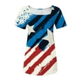 thumbnail image 6 of Cyber_Monday Tops for Women, July of 4th Shirt for Women Summer V Neck Short Sleeve American Flag Clothes Patriotic Outfit Top Pleated Mesh Blouses Loose Fitting Tops for Women # Sales & Deals #5, 6 of 6