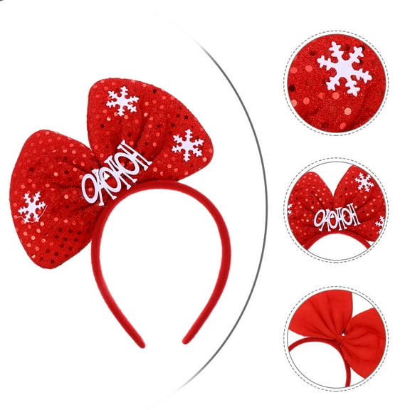 PAMINGONO 2Pcs Bow Headband Red Wide Band for Girls Festive Style Christmas  Carnival