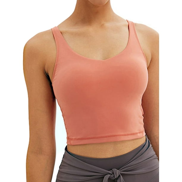 Vorcy Workout Tank Tops for Women with Built in Bra Strappy Cropped Activewear  Gym Running Yoga Shirts C-Blue at  Women's Clothing store