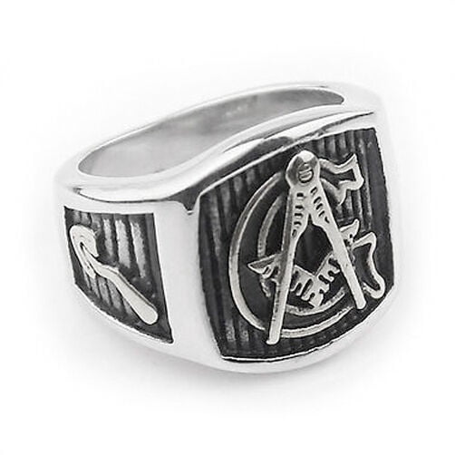 Masonic Rings Freemason Ring. Stainless Steel G Masonic Ring Pinstripes