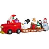 Airblown Inflatable Santa and Friends Caravan Christmas Decor, Over 13' Long