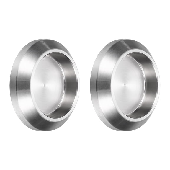 Uxcell 2 Pcs Round Glass Sliding Door Handles, 304 Stainless Steel Back-to-Back Bathroom Handle Pull Knob with Adhesive Stickers for Shower Balcony Office Sliding Door Cabinet, Silver