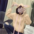 thumbnail image 6 of Zip Up Hoodie Women Fall Winter Loose Fit Hooded Long Sleeve Kimono Drop Shoulder Hoody Graphic Cotton Hoodies (Khaki,XXL), 6 of 8