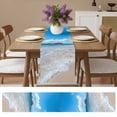 thumbnail image 4 of Summer Seaside Beach Clouds Ocean Table Runner 13x36in Non-Slip Cotton Linen Table Runners, Modern Style Dresser Scarves TableRunner for Dinner Kitchen Dining Wedding Party, 4 of 9