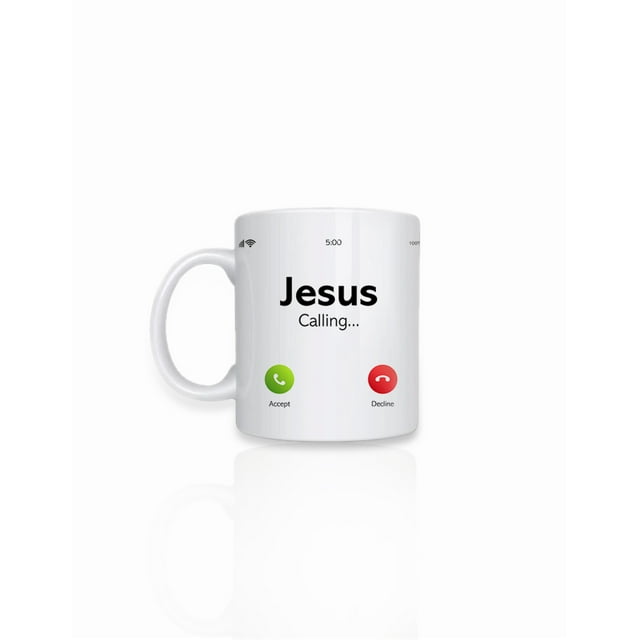 Taza de cerámica 443 ml. diseño divertido Jesus calling regalo original
