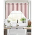 thumbnail image 2 of Red Striped Swag Valance for Windows 56'' x 36'', Red White Stripes Farmhouse Light Filtering Kitchen Curtains Valances for Bathroom/Living Room/Bedroom/Café, Rod Pocket Curtain Panel, 2 of 6
