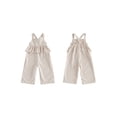 thumbnail image 2 of BemeyourBBs Toddler Baby Girls Striped Overall Romper Cute Infant Baby Girl Summer Clothes Stripe Print Sleeveless Ruffled Wide Legs Long Pants One Piece Jumpsuit, 2 of 9