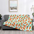 thumbnail image 2 of Yiaed Cartoon Carrot Print Blanket Throw Blanket Soft Cozy Flannel Blanket for Home Bed Sofa Couch Chair-40"x30", 2 of 6