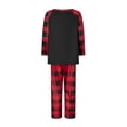 thumbnail image 4 of Elippeo Family Matching Christmas Pajamas, Letter  Hat Print Long-Sleeved Round Neck Tops + Plaid Pattern Trousers Sleepwear Outfits, 4 of 10