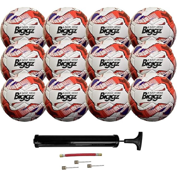 Biggz (12 Pack) Premium Freedom Soccer Ball Size 5 Bulk Wholesale with Pump