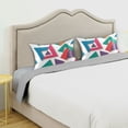 thumbnail image 3 of Yayeee Pillowcase Standard Size Set of 2 Satin Wrinkle Resistant Pillow Case, Purple Triangles, 3 of 7