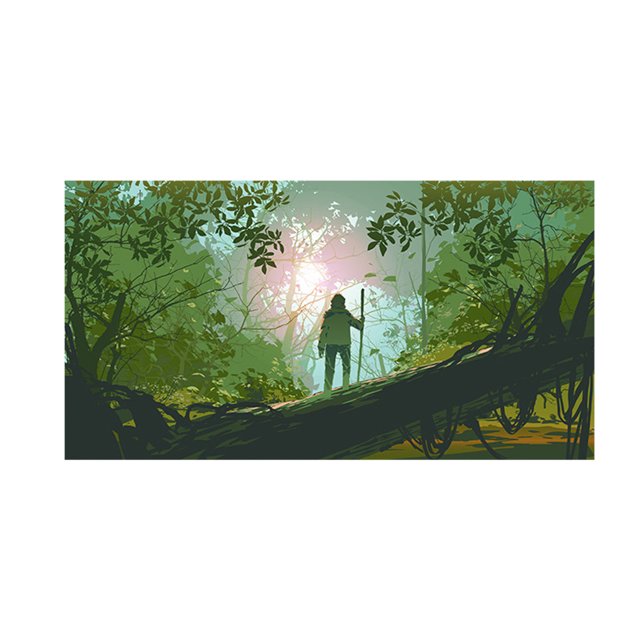 CSChome Shade Cloth Flame Retardant Fluorescent Light Cover Landscape Patterns Magnetic for Home Office