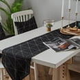 thumbnail image 3 of AUQ Table Runner,Geometric Checkerboard Print Table Runners,Dual-Layer Craftsmanship Versatile Table Decor Table Cover,Black,30*180cm, 3 of 4