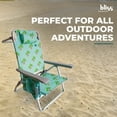 thumbnail image 2 of Bliss Hammocks Folding Beach Chair, Backpack Recliner with Towel Rack, Palm Tree, 2 of 7