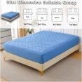 thumbnail image 6 of JERFIT Diamond Grid Ultrasonic Waterproof Mattress Protector, Queen Size, Light Blue, Cotton, Fitted, Bed Bug, Allergy, Machine Washable, 6 of 8