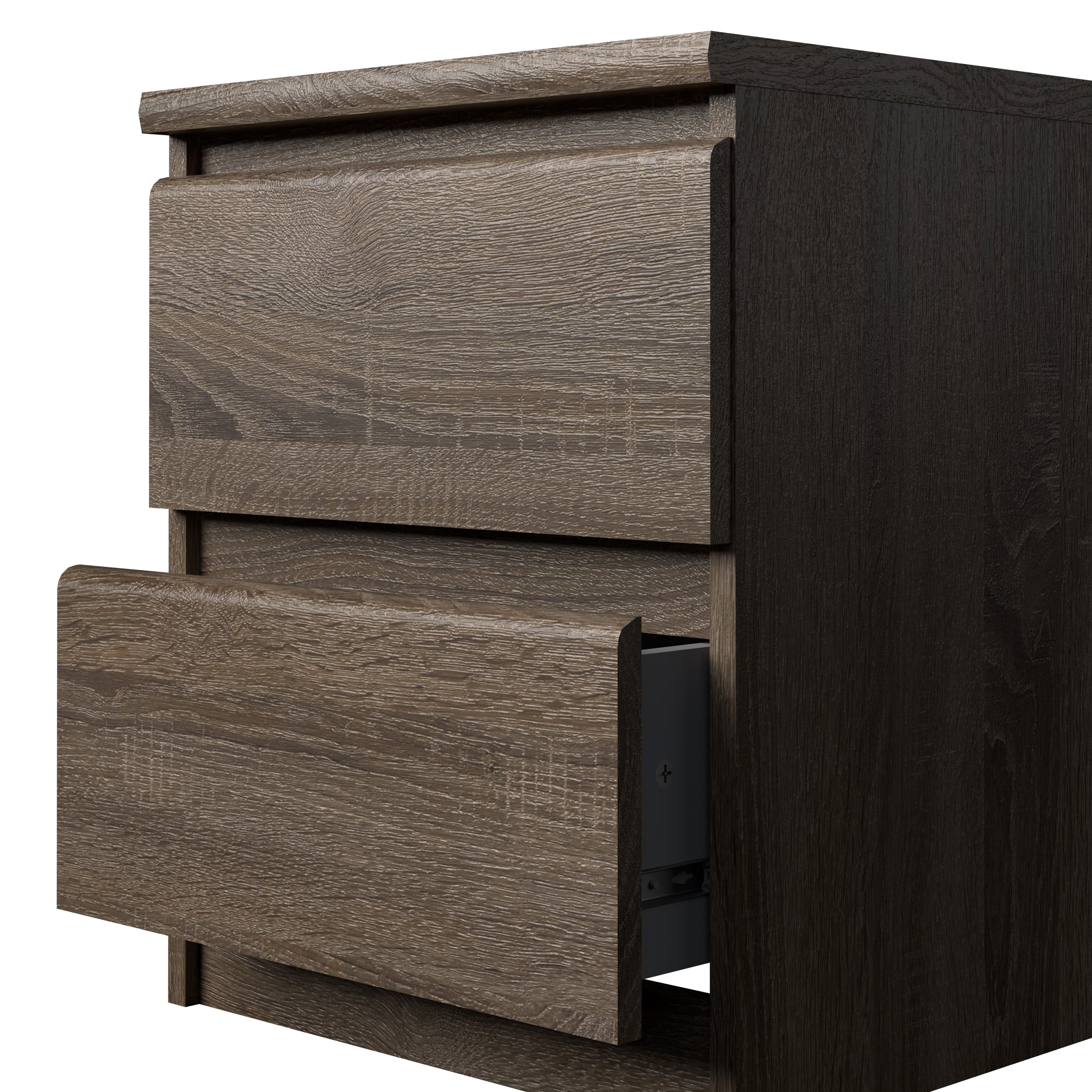 Tvilum Scottsdale 2 Drawer Bedroom Nightstand for Adults, Truffle Oak