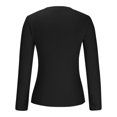 thumbnail image 5 of Sakmal Womens Tops Long Sleeve Black Slim Solid Crew Neck Comfortable T-Shirts Womens Shirts Under $5, 5 of 6