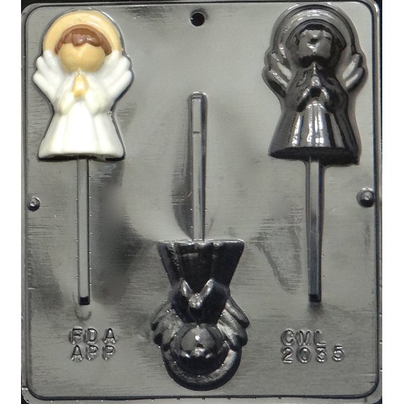 2035 Christmas Angel Lollipop Chocolate Candy Mold