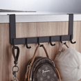 thumbnail image 3 of Perchero para puerta, Perchero negro de acero inoxidable, 6 ganchos para puerta de cocina, baño y dormitorio, 3 of 3
