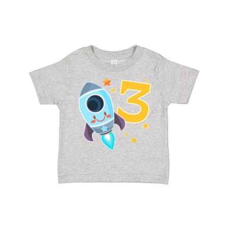 

Inktastic Rocket Space Ship Happy Third Birthday Gift Toddler Boy or Toddler Girl T-Shirt