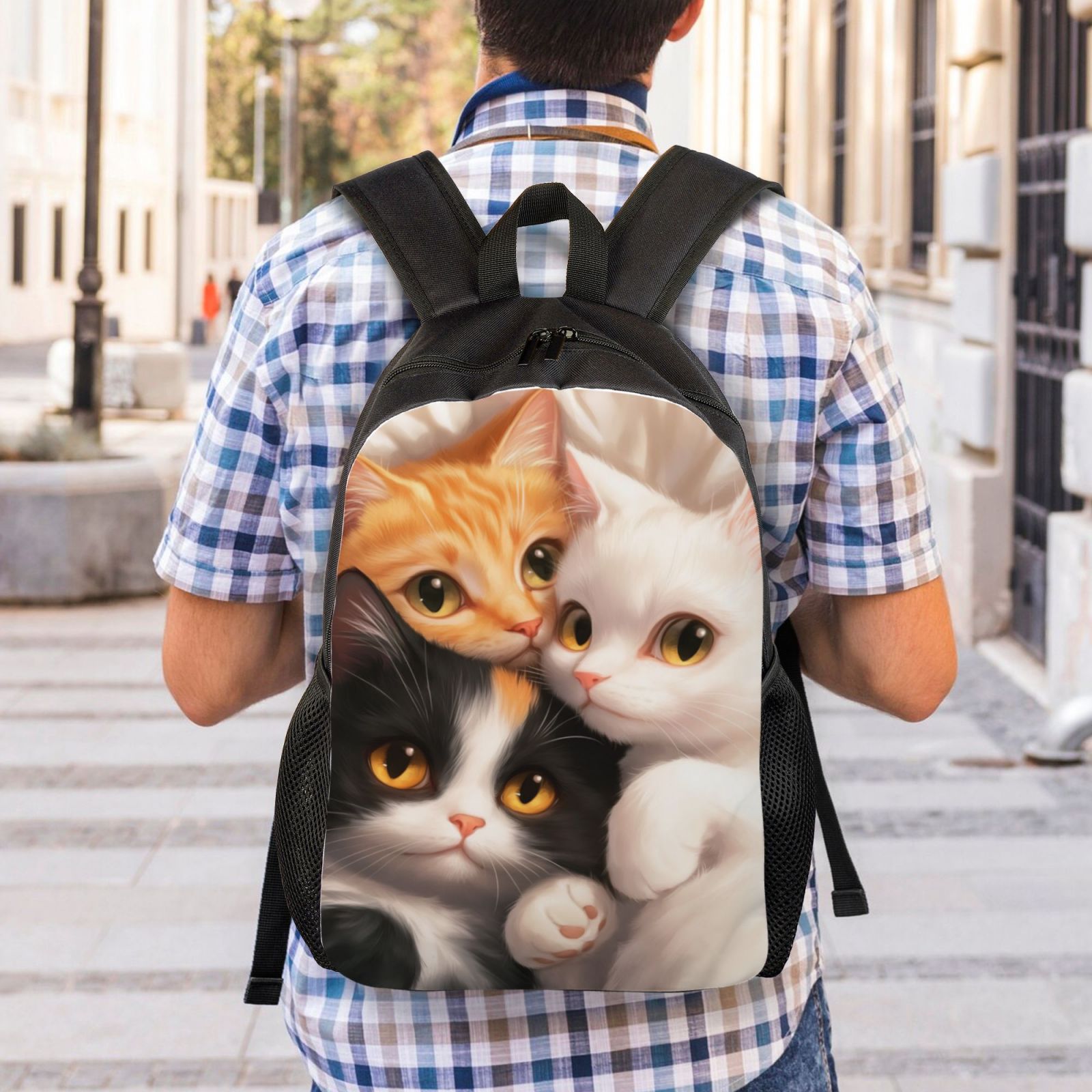 Cat Backpack Double Shoulder Backpack Durable, Spacious, Ergonomic Design for Travel, Work & Outdoor Use
