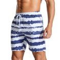 thumbnail image 6 of JIUKU Mens Beach Shorts Striped High Waisted Drawstring Shorts Casual Summer Baggy Outdoor Printing Sport Shorts, 6 of 6
