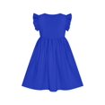 thumbnail image 2 of Girls Dress Classic Blue Casual Cotton Flying Sleeve Balloon 4 Years, 2 of 5