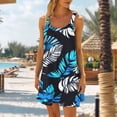 thumbnail image 2 of Fashion Print Dresses for Women Cooling Sleeveless Round Neck Pleated Tank Dress Boho Knee Length Sundresses, 2 of 5