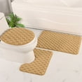 thumbnail image 3 of Hiroekza Bathroom Rug Set with Toilet Cover 3-Pieces - Soft, Non-Slip, Water Absorbent Foam Bath Mats for Home, Bathroom, Restroom Coffee, 3 of 9
