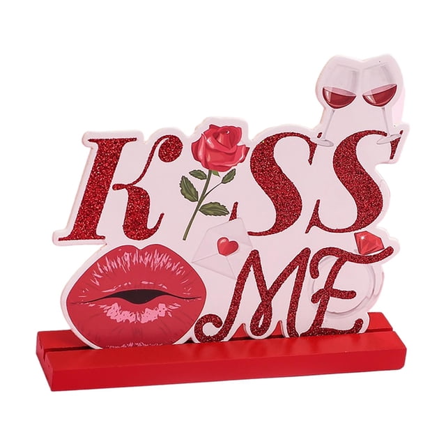 Letrero de el Valentín Letrero de romántico Decoración pa el Valentín, BESO perfecl Centros de Mesa