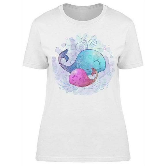 Baby Whale And Mom T-Shirt Women -Image by Shutterstock, Female Large