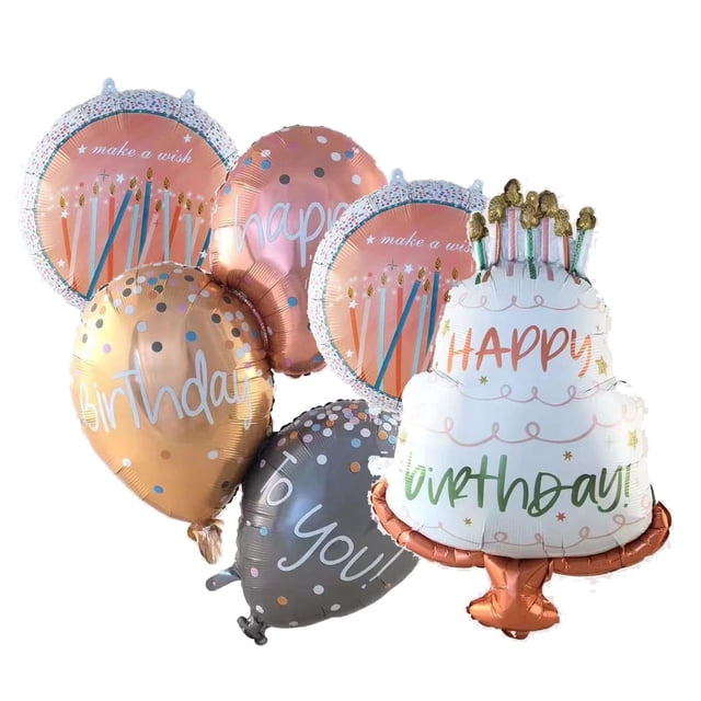 Kit de globos RS rosa dorado Happy Birthday foil para fiesta