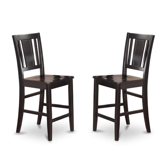 Pemberley Row Wood Black Bar Stool Square Footrest 10"H x 19"W x 44"D Assembled