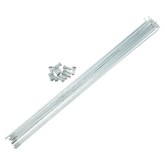 12pcs 14G J Bend Bicycle Galvanized Spokes 296mm 11.65" Cycle Spokes with Brass Nipples for MTB Bike