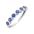 thumbnail image 2 of Women's Welry Created Blue Sapphire Seven Stone Band Ring in 10kt White Gold, Size 9, 2 of 5