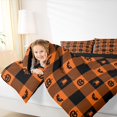 thumbnail image 4 of Feelyou Pumpkin Bat Animal Twin Comforter Sets, Patchwork Buffalo Bedding Set, 2 Pieces, 4 of 8