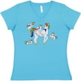 thumbnail image 3 of Inktastic Cute Unicorn Family Women's V-Neck T-Shirt, 3 of 5