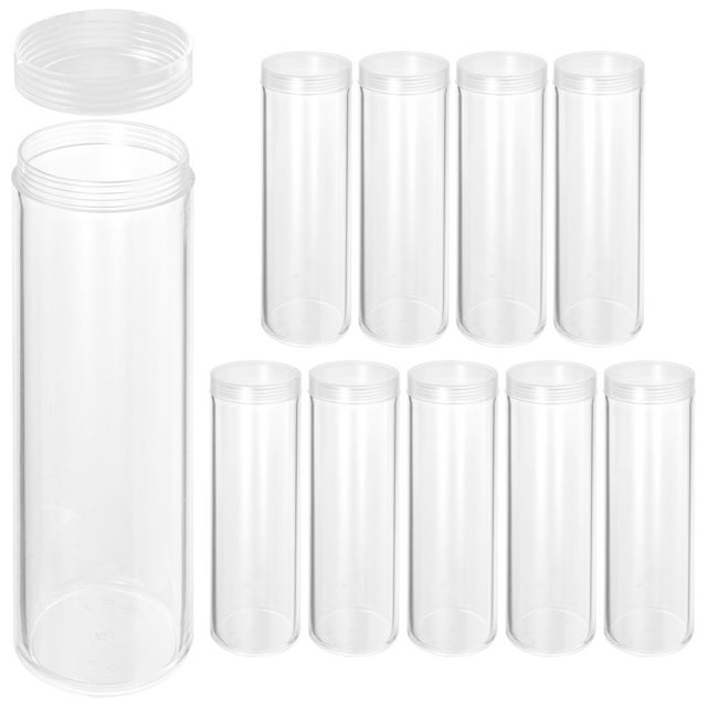 KAKOWELY 10pcs Coin Storage Tubes Collectibles Coin Collecting Holder Coin Storage Container,4.02"X1.57"X1.57"