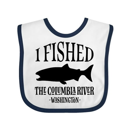 Columbia River Washington Fishing Salmon Baby Bib White/Navy One