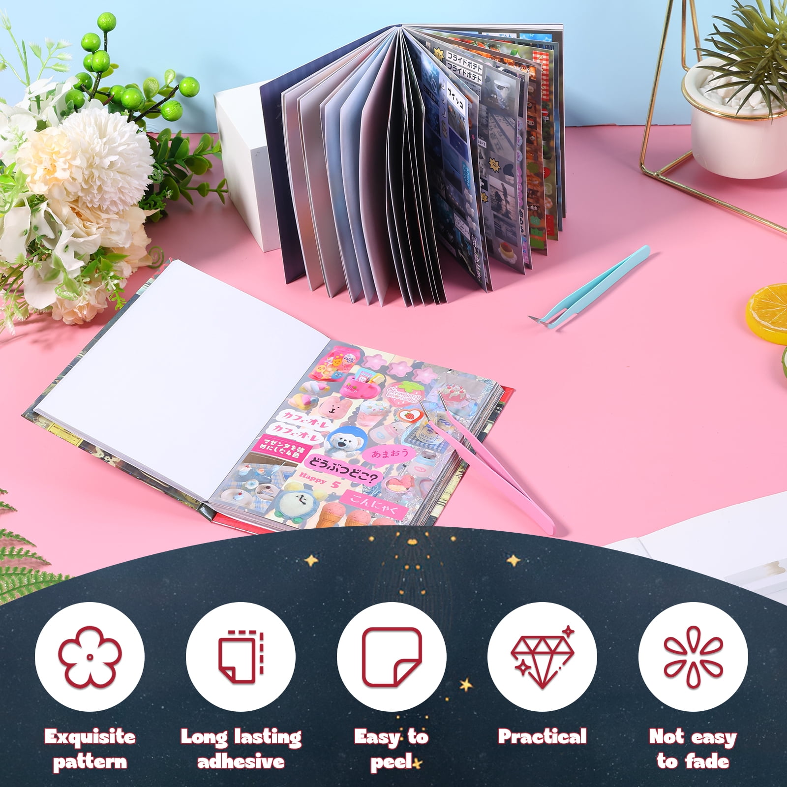 75 Sheets Japanese Sticker Book for Scrapbooking & Journaling – Heisei Retro Manga Style Korean Stickers for DIY Crafts, Aesthetic Decoration Junk Journal Gifts & Kawaii Sticker Book for Adults