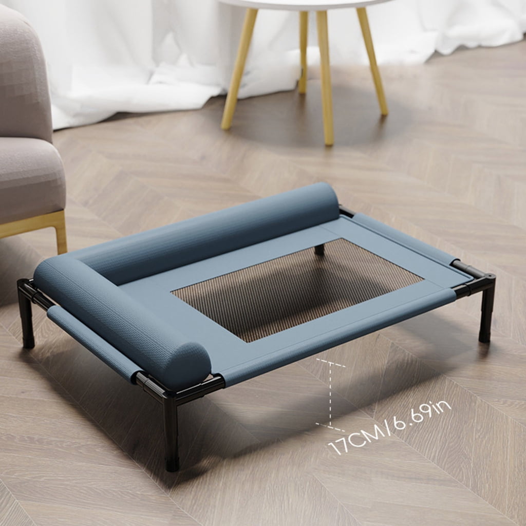 Chew Resistant Elevated Dog Bed Outdoor Cooling Cot With Steel Frame Breathable Mesh Washable For Small to Medium Dog