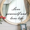thumbnail image 3 of 1pc, Mirror Decal, Love Yourself And Love Life Inspirational Quotes Wall Sticker, Bathroom Decor Shower Door Decal, Window Sticker, Bedroom Bathroom Background Wall Decor, Home Decor, 3 of 5