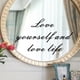 thumbnail image 3 of 1pc, Mirror Decal, Love Yourself And Love Life Inspirational Quotes Wall Sticker, Bathroom Decor Shower Door Decal, Window Sticker, Bedroom Bathroom Background Wall Decor, Home Decor, 3 of 4