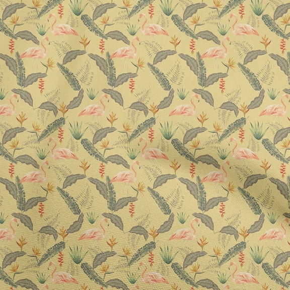 oneOone Cotton Jersey Yellow Fabric Tropical Sewing Craft Projects Fabric Prints By Yard 58 Inch Wide