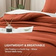 thumbnail image 6 of Boho Comforter Full Size Set Burnt Orange, 3 Pieces Fall Solid Terracotta Lightweight Bedding Comforter Set, Rust Fluffy Winter Quilted Blanket Set (79x90In Comforter & 2 Pillowcases), 6 of 7