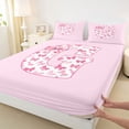 thumbnail image 5 of Erosebridal Bow Letter G Queen Sheet Sets for Girls, Pink Initial Ribbon Bed Set, 4pcs, 5 of 6